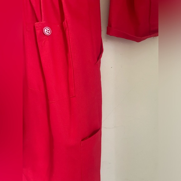 Rare red jumpsuit by Penelope Gazin, designer of Fashion Brand Company. - Picture 4 of 10